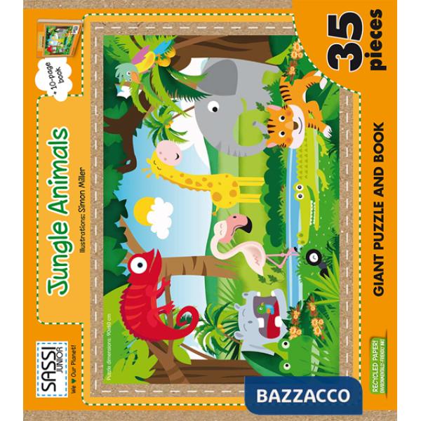 Jungle animals. Puzzle gigante. Ediz. illustrata. Con libro