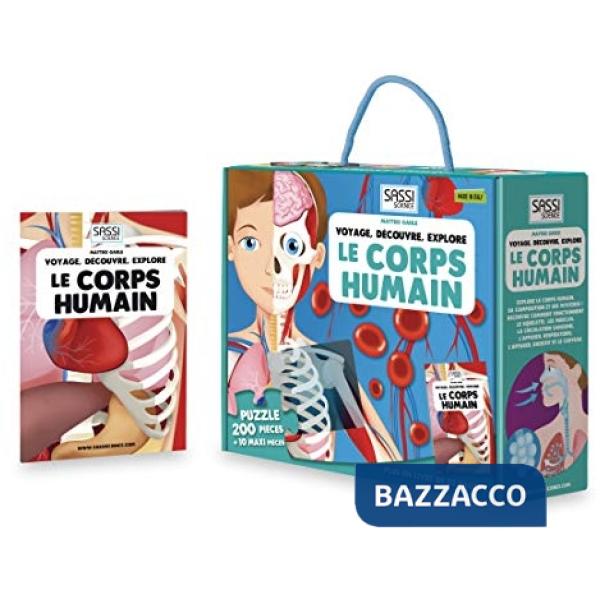 Voyage, découvre, explore. Le corps humain. Puzzle de 200 pièces et livre. Ediz. illustrata