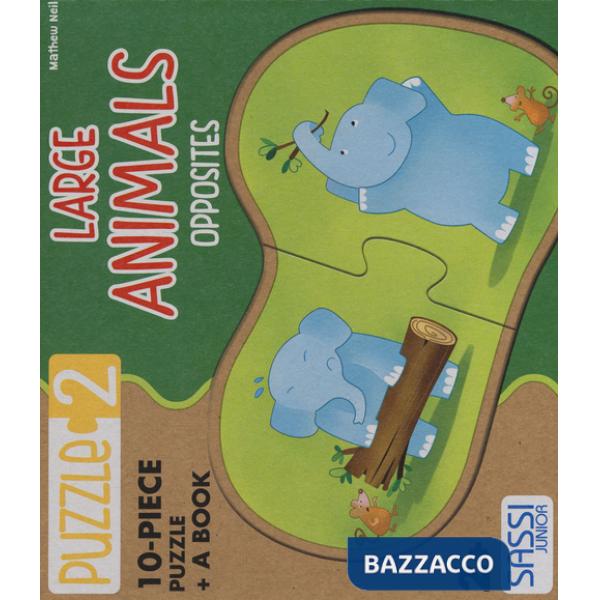 Large animals. Opposites. Con puzzle