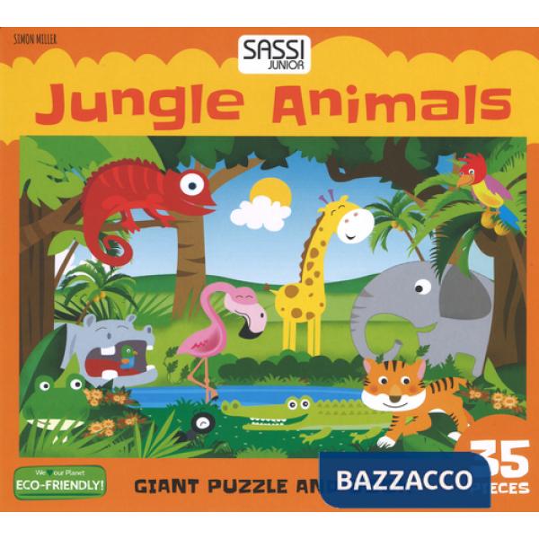 Jungle animals. Giant puzzle and book. Con puzzle