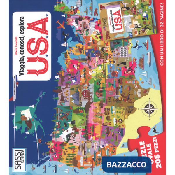 USA. Viaggia, conosci, esplora. Libro puzzle. Ediz. a colori. Con puzzle
