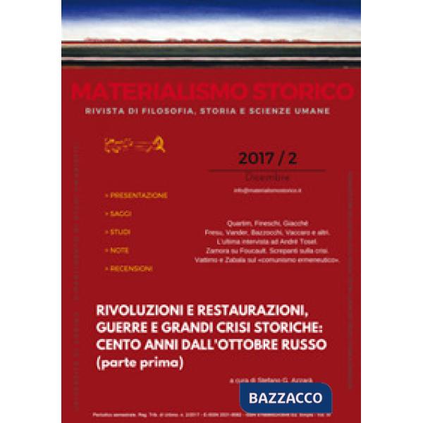 Materialismo storico. Rivista di filosofia, storia e scienze umane (2017). Vol. 