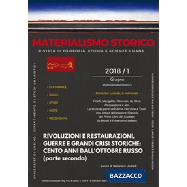 Materialismo storico. Rivista di filosofia, storia e scienze umane (2018). Vol. 