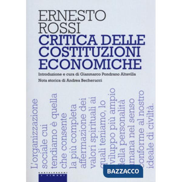 Critica delle costituzioni economiche