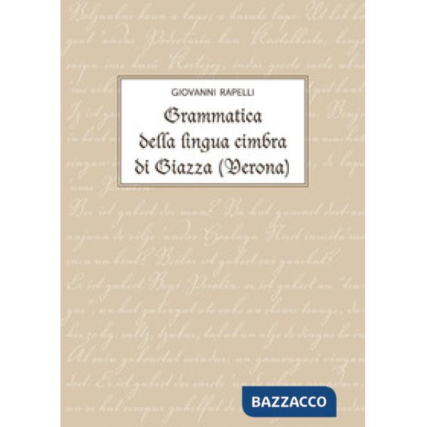 Grammatica della lingua cimbra di Giazza (Verona)