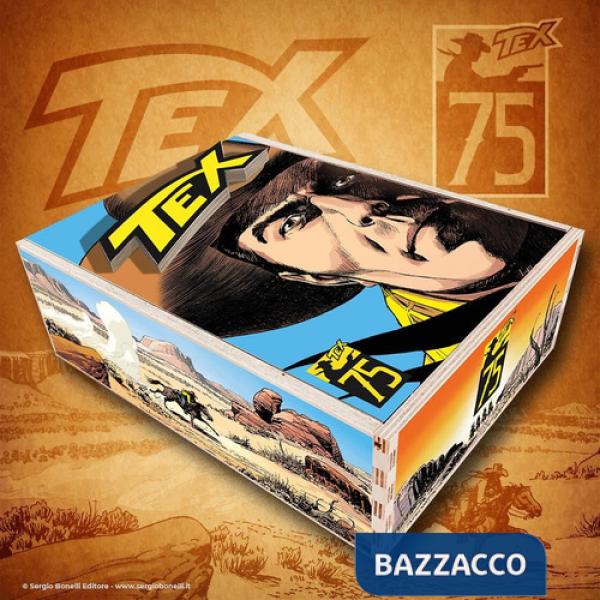 Tex 75. Box legno. Con shopper in tela, cartolina