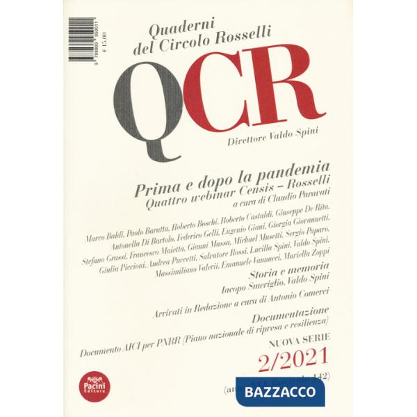 QCR. Quaderni del Circolo Fratelli Rosselli (2021). Vol. 2: Prima e dopo la pandemia