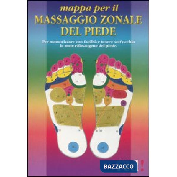 Mappa per il massaggio zonale del piede. Per memorizzare con facilità e tenere sott'occhio le zone riflessogene del piede