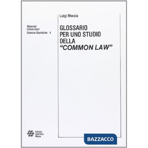 Glossario per uno studio della «Common law»