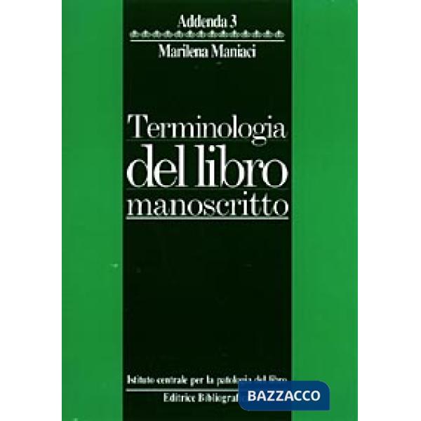 Terminologia del libro manoscritto