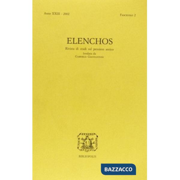 Elenchos. Anno XXXIII 2002. Fascicolo 2
