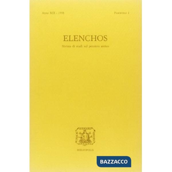 Elenchos. Anno XIX 1998. Fascicolo 1
