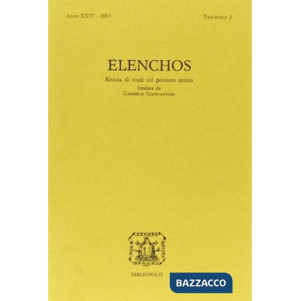 Elenchos. Anno XXIV 2003. Fascicolo 2