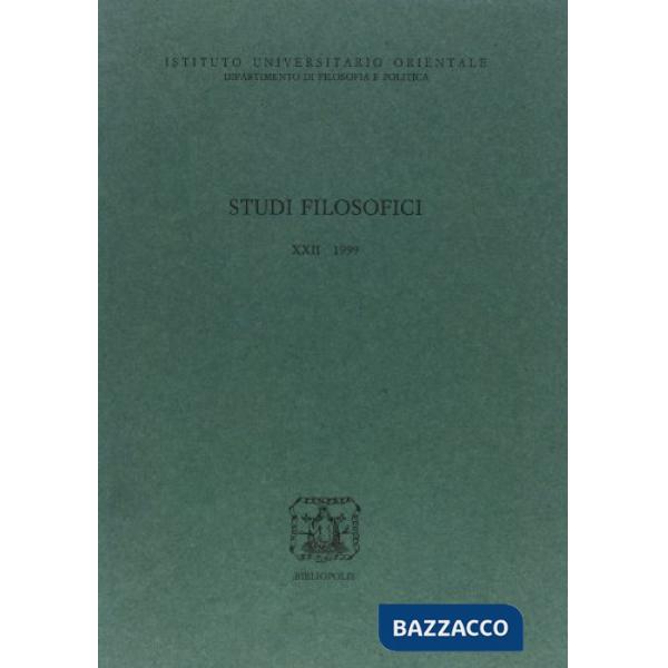 Studi filosofici XXII 1999