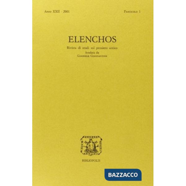 Elenchos. Anno XXII 2001. Fascicolo 1