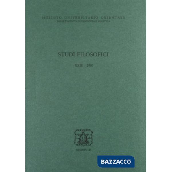 Studi filosofici XXIII 2000