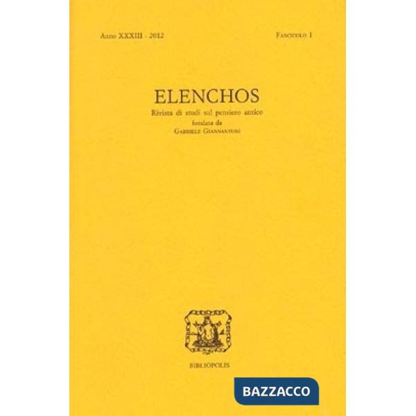 Elenchos. Anno XXXIII. 2012. Fascicolo 1