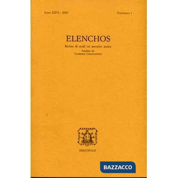Elenchos. Anno XXVI 2005. Fascicolo 1