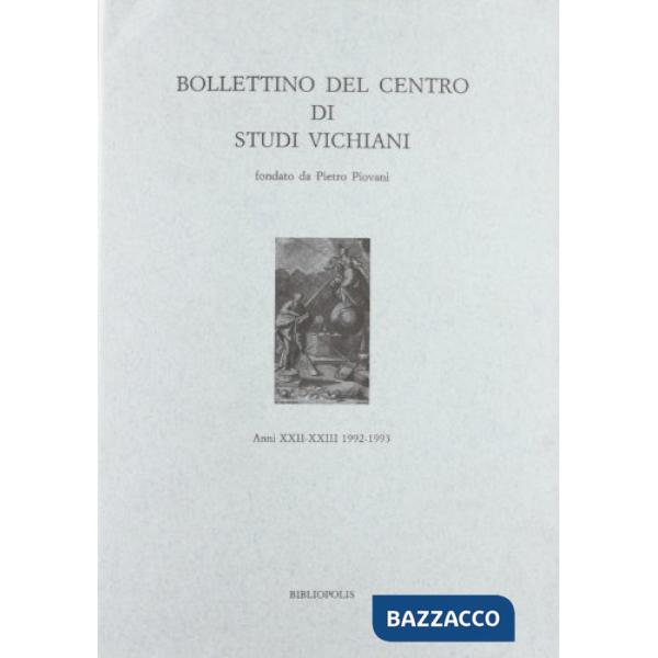 Bollettino del Centro di studi vichiani. Vol. 12/13