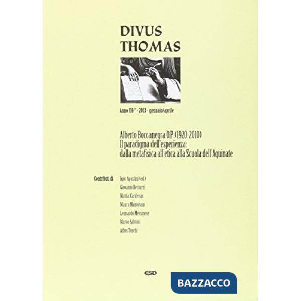Divus Thomas (2013). Vol. 1: Alberto Boccanegra