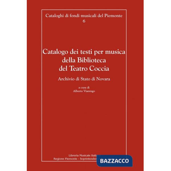 Catalogo dei testi per musica della Biblioteca del Teatro Coccia