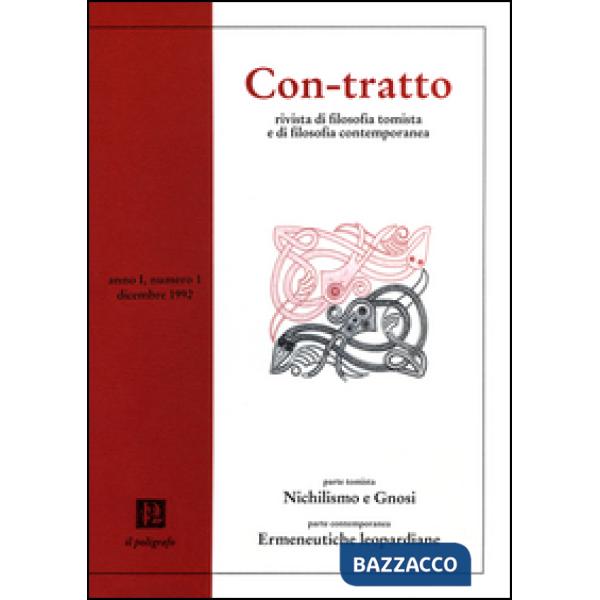 Con-tratto. Rivista di filosofia tomista e di filosofia contemporanea (1992). Vo