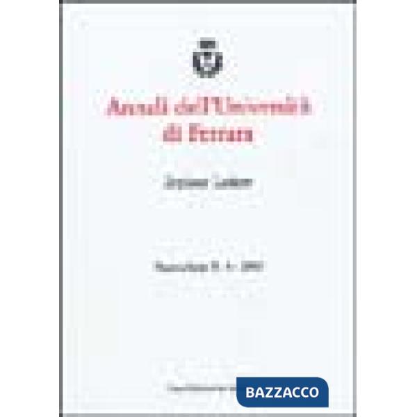 Annali dell'Università di Ferrara. Sezione lettere (2003). Vol. 4