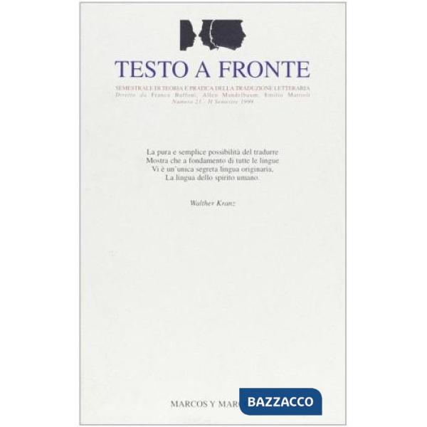 Testo a fronte. Vol. 21