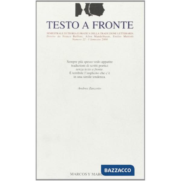 Testo a fronte. Vol. 22