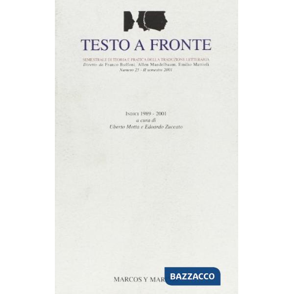 Testo a fronte. Vol. 25