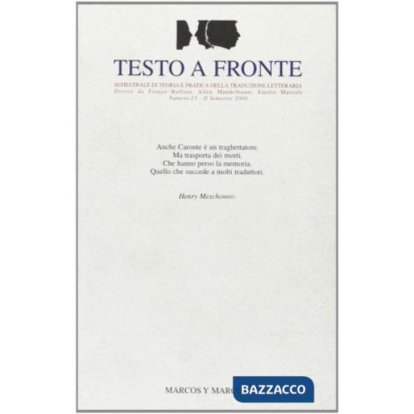 Testo a fronte. Vol. 23