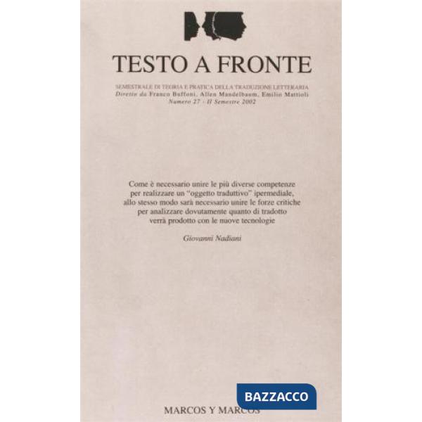 Testo a fronte. Vol. 27