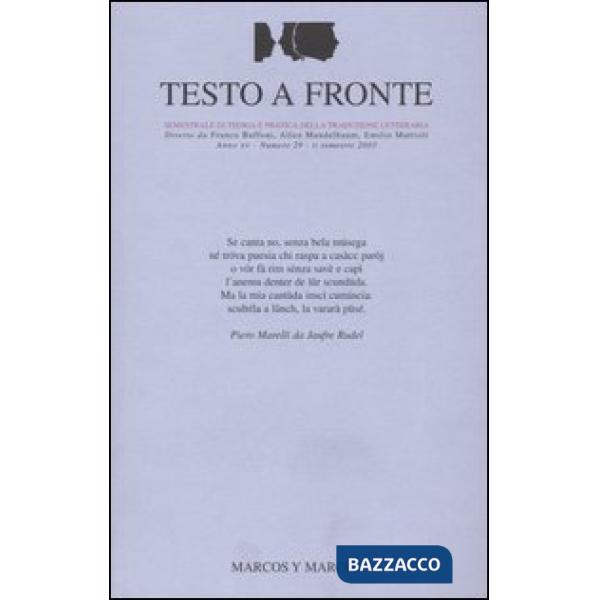 Testo a fronte. Vol. 29