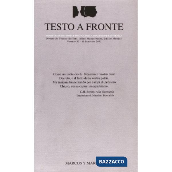 Testo a fronte. Vol. 33