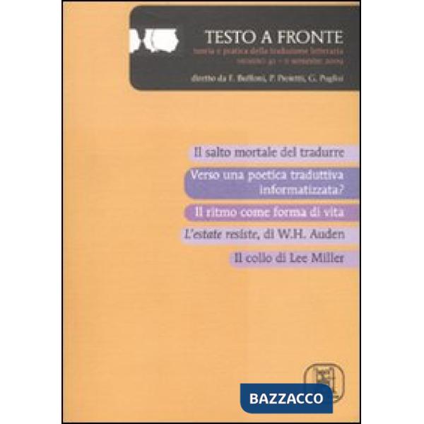 Testo a fronte. Vol. 41