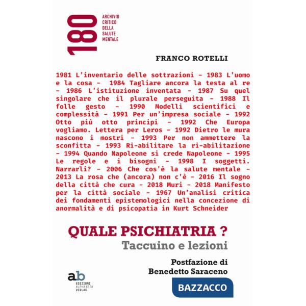 Quale psichiatria? Taccuino e lezioni
