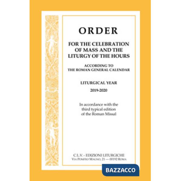 Order for the celebration of mass and the liturgy of the Hours according to the 