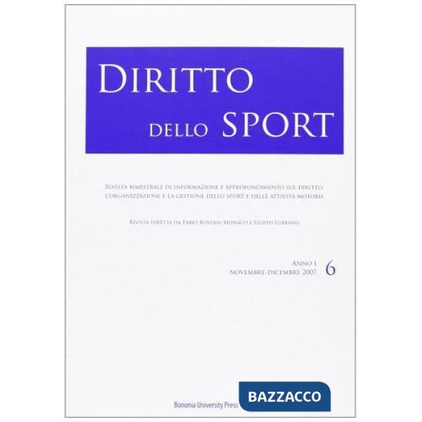 Diritto dello sport (2007). Vol. 6