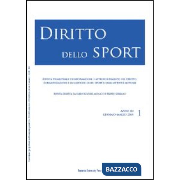 Diritto dello sport (2009). Vol. 1