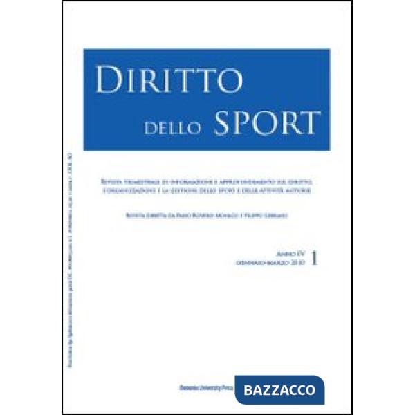 Diritto dello sport (2010). Vol. 1