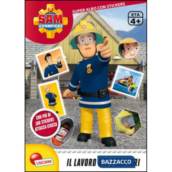 LAVORO DEI POMPIERI. SAM IL POMPIERE. CON ADESIVI