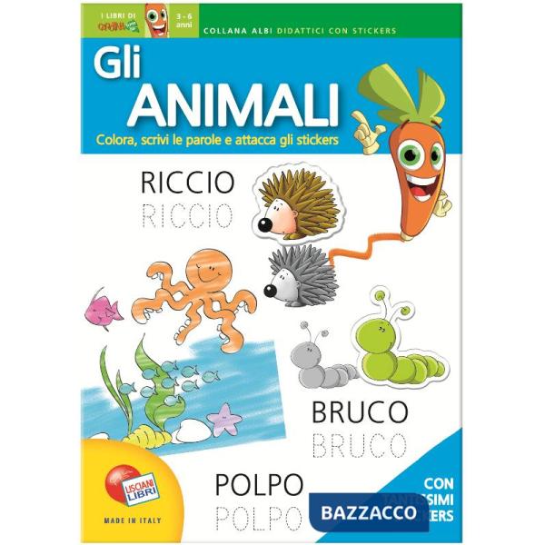ANIMALI. 3-6 ANNI. CON ADESIVI. EDIZ. ILLUSTRATA