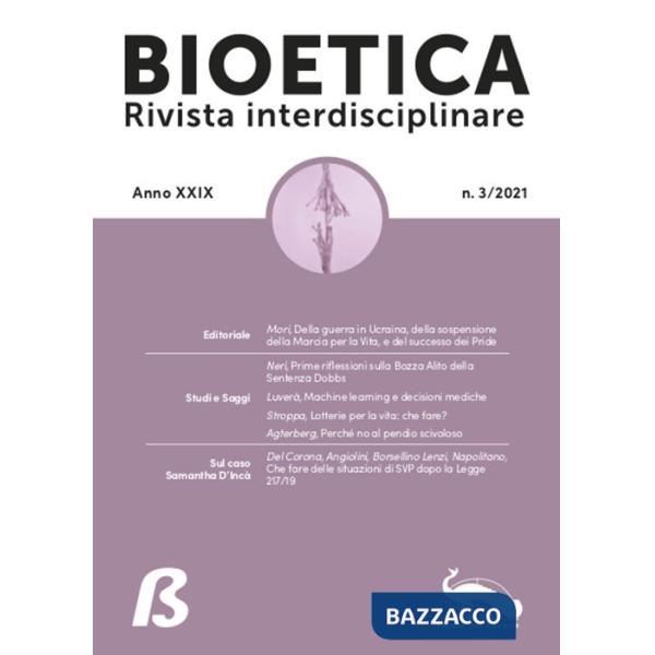Bioetica. Rivista interdisciplinare (2021). Vol. 3
