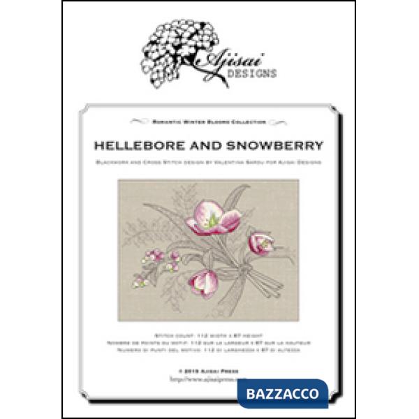 Hellebore and snowberry. Cross stitch blackwork design. Ediz. italiana, inglese e francese