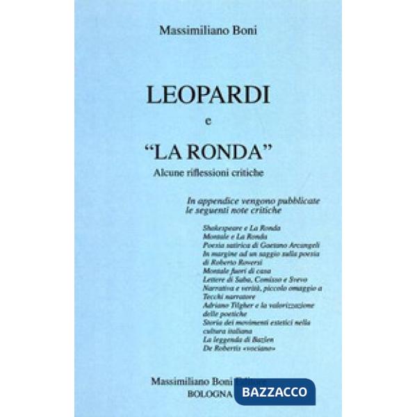 Leopardi e «La Ronda». Alcune riflessioni critiche