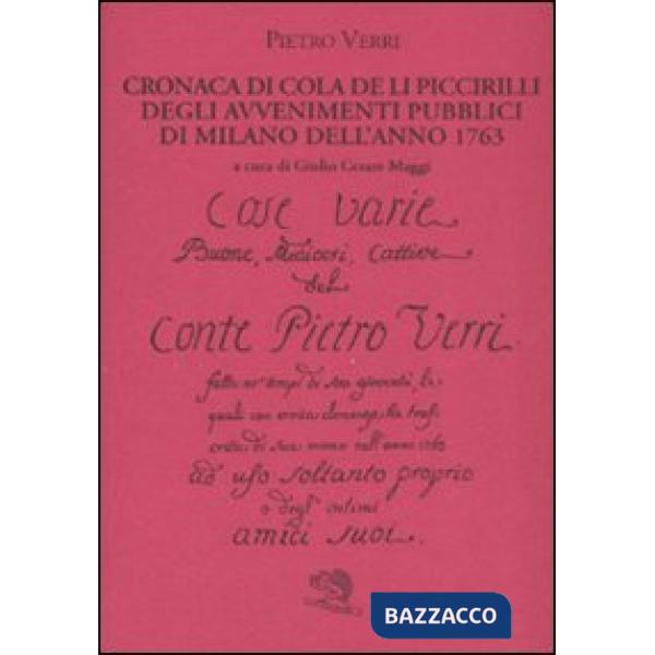 Cronaca di Cola de li Piccirilli degli avvenimenti pubblici di Milano dell'anno 