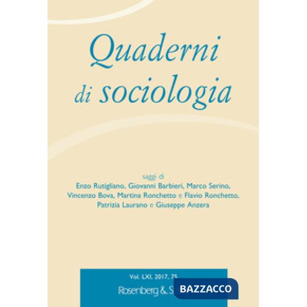 Quaderni di sociologia (2017). Vol. 75