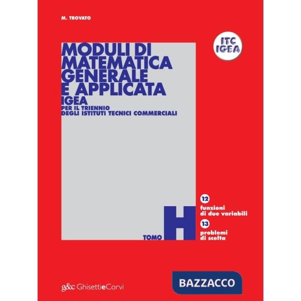 MODULI MATEMATICA APPLICATA IGEA TOMO H