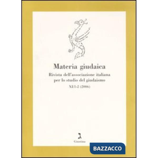 Materia giudaica. Rivista dell'Associazione italiana per lo studio del giudaismo