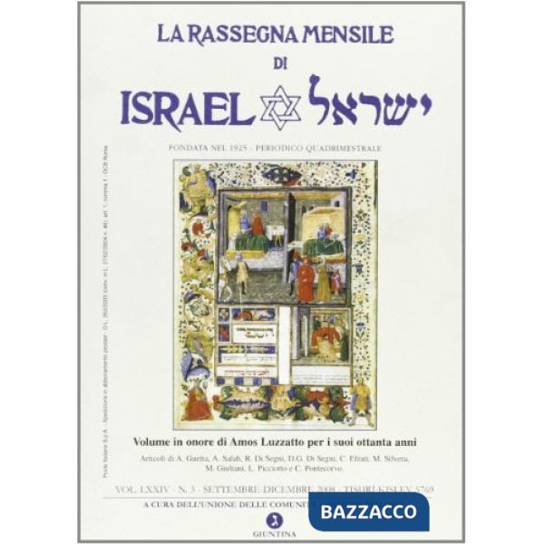 Rassegna mensile di Israel (La). Vol. 3: Settembre-dicembre 2008